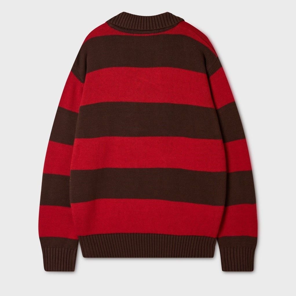  Áo Sweater Whoau [Unisex] - Steve Open Collar Stripe Pullover - WHKAG4951U 