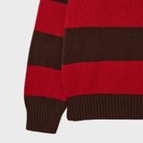  Áo Sweater Whoau [Unisex] - Steve Open Collar Stripe Pullover - WHKAG4951U 