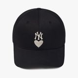  Nón MLB Korea - [Unisex] Heart Structured Ball Cap NY Yankees - 3ACPH014N-50BKS 