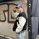  Áo Bomber MLB [Unisex] Wool Basic Varsity Jacket NY - 3AJPV0141-50BKS 