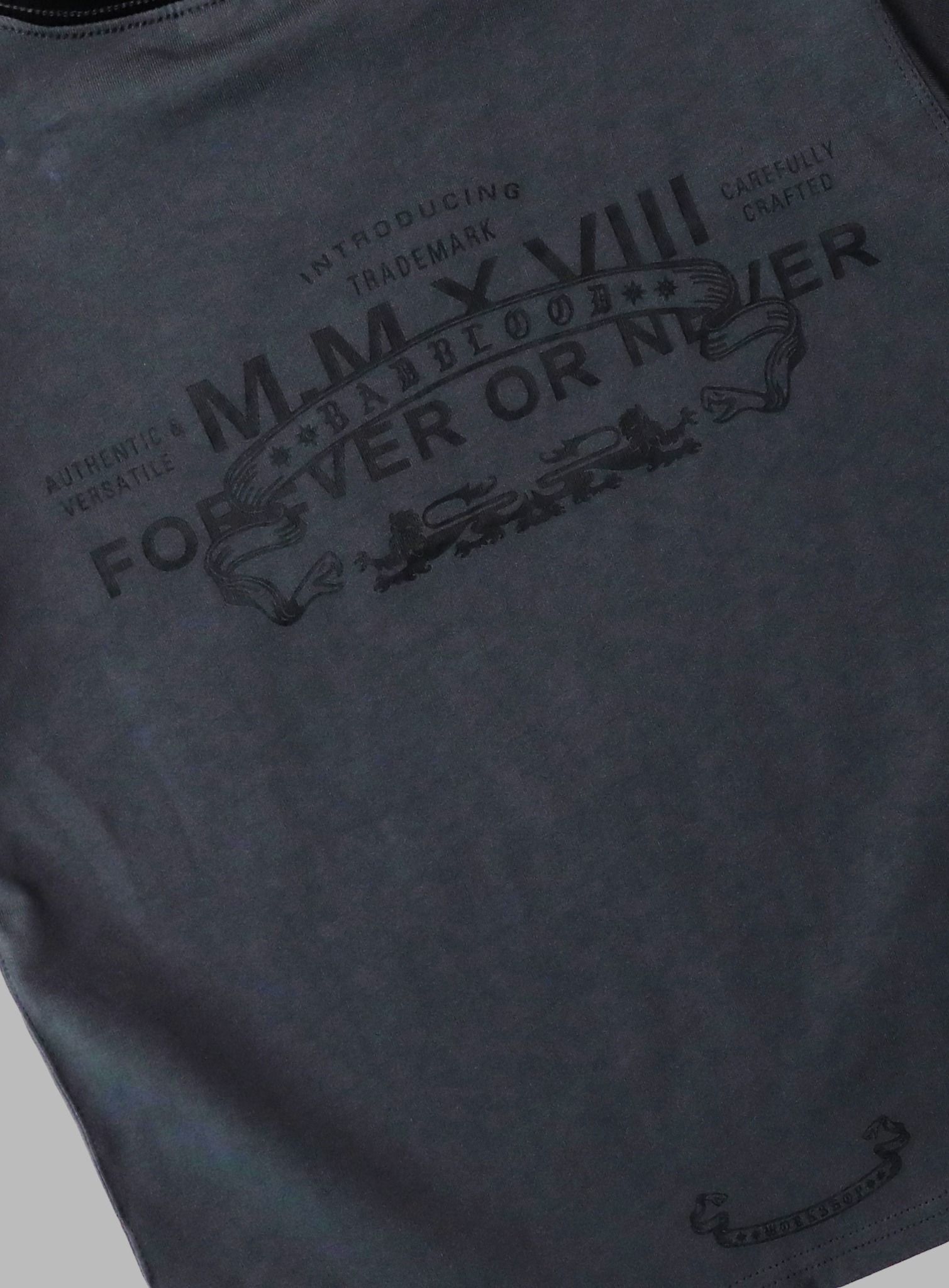  Áo Thun [Unisex] Badblood - [w-tee25-092] Cosmo Multi Patch Ringer T-Shirt Charcoal 