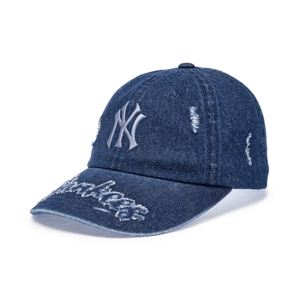 Nón MLB Korea - [Unisex] Vintage Destroyed Denim NY - 3ACPV195N-50NYL