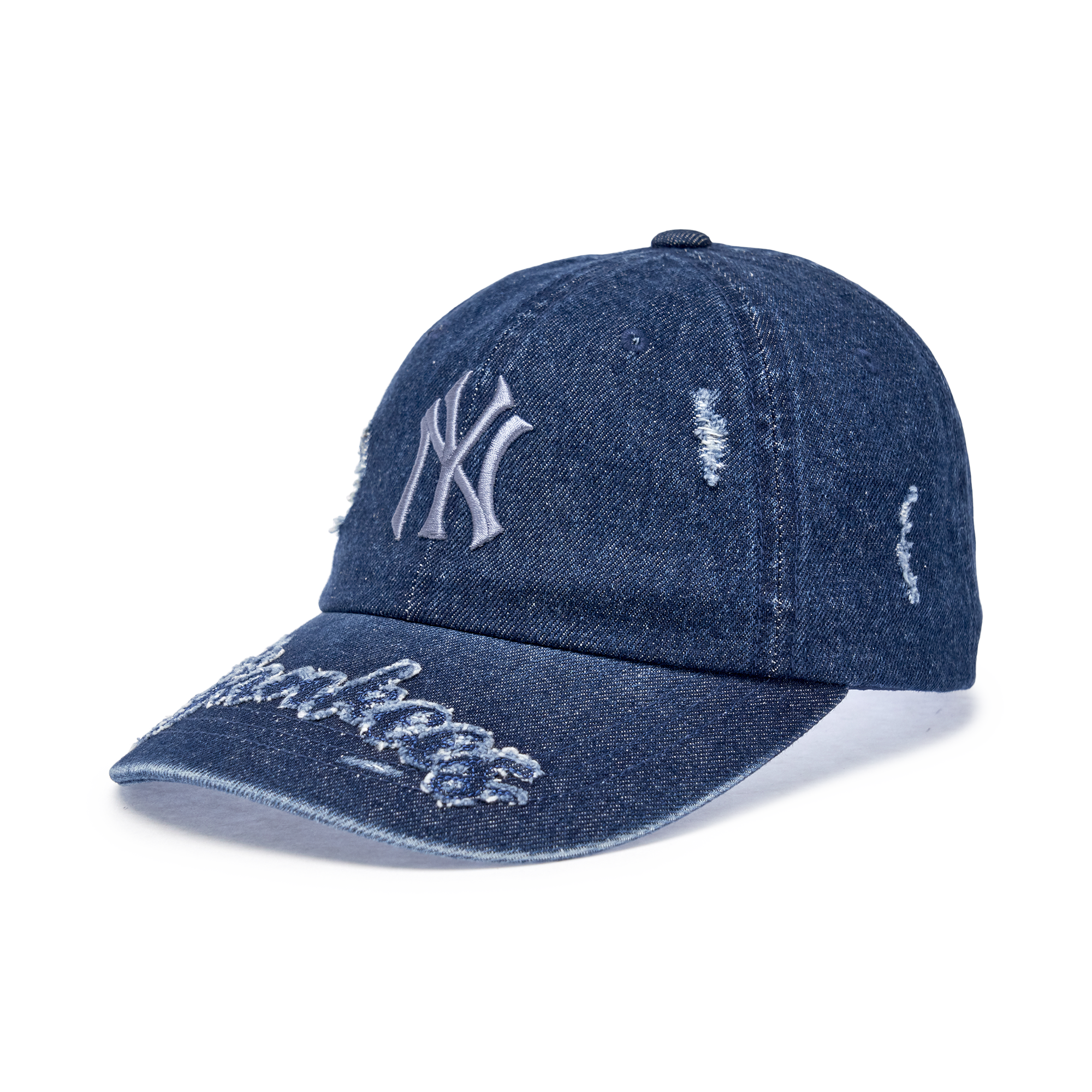  Nón MLB Korea - [Unisex] Vintage Destroyed Denim NY - 3ACPV195N-50NYL 