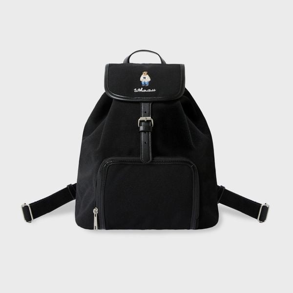 Balo Whoau Korea - Canvas Pocket Backpack - WHBGF3851A-GRS