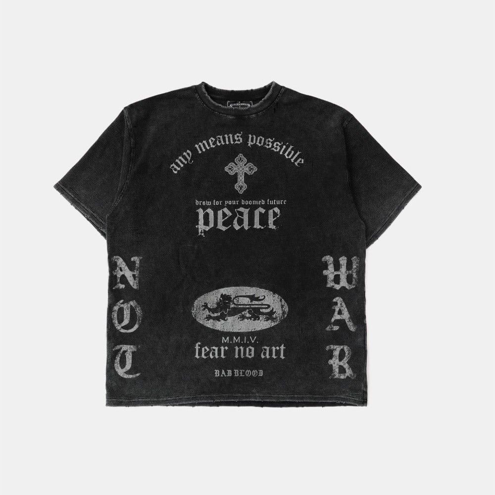  Áo Thun [Unisex] Badblood - [w-tee25-151] PEACE NOT WAR Dusty Black 
