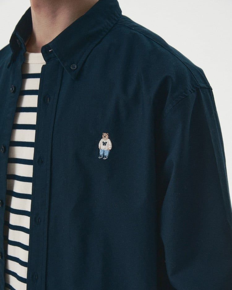  Áo Sơ Mi WHOAU [Unisex] - Steve Oxford Shirt Navy - WHYWF2311U 