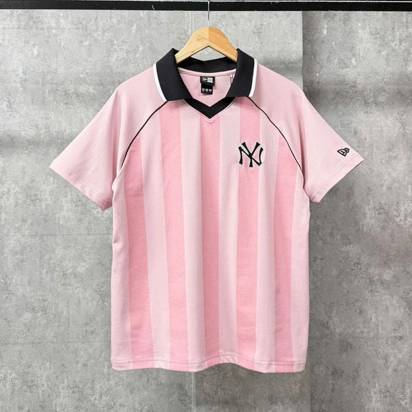 Áo Polo New Era - [Unisex] NY Yankees Jersey Stripe Pink - 18978562