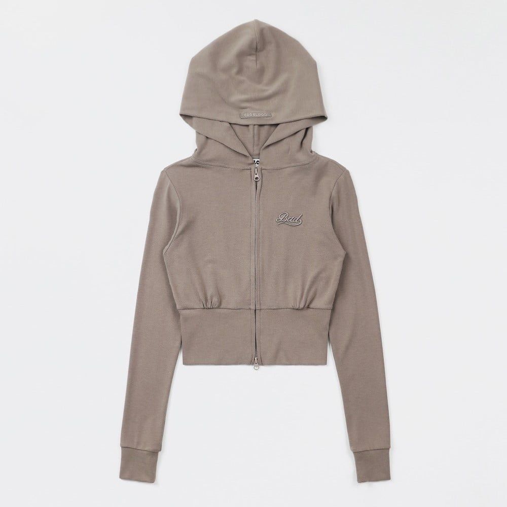  Áo Khoác [Unisex] Badblood - [w-hde24-036] Beyond Soft Hooded Zip-Up Slim Fit - Tobacco 