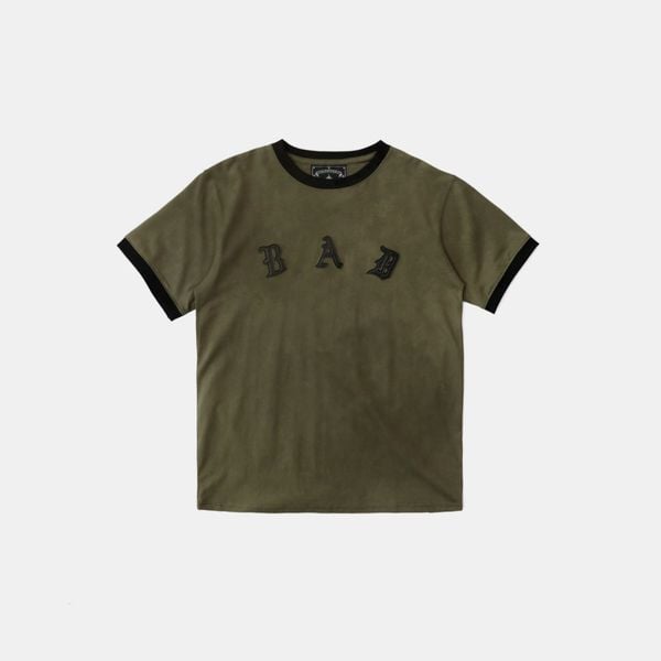  Áo Thun [Unisex] Badblood - [w-tee25-089] Cosmo Bad Patch Ringer T-Shirt Khaki 