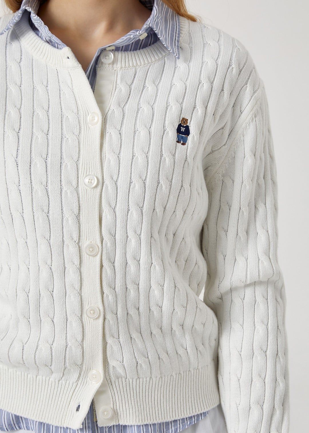  Áo Cardigan Len WHOAU [Nữ] - Steve Cable Cardigan - WHCKG2211F 