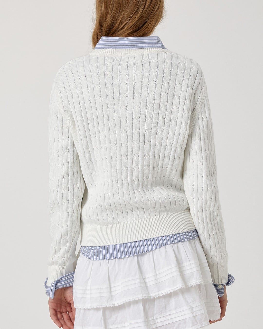  Áo Cardigan Len WHOAU [Nữ] - Steve Cable Cardigan - WHCKG2211F 