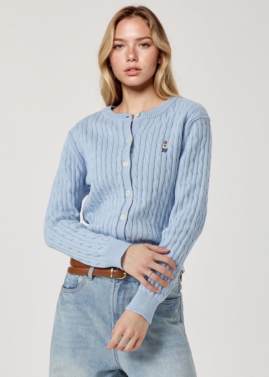  Áo Cardigan Len WHOAU [Nữ] - Steve Cable Cardigan - WHCKG2211F 