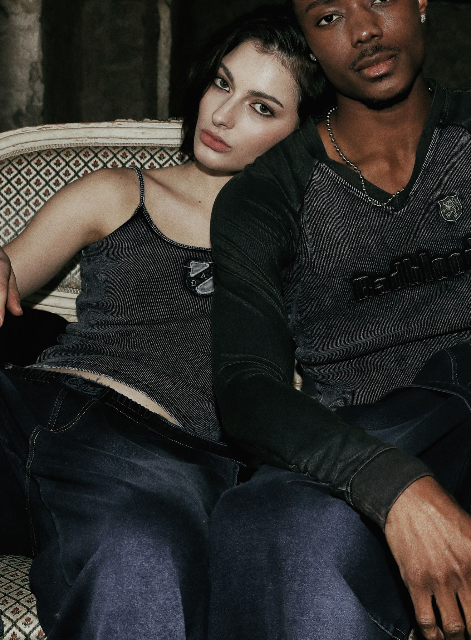  Áo Hai Dây [Nữ] Badblood - [w-tnk25-009] Rusty Denim String Tank Blue 