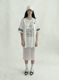  Áo Thun [Unisex] Badblood - [w-tee24-072] Crochet 91 Football Jersey Large Fit White 