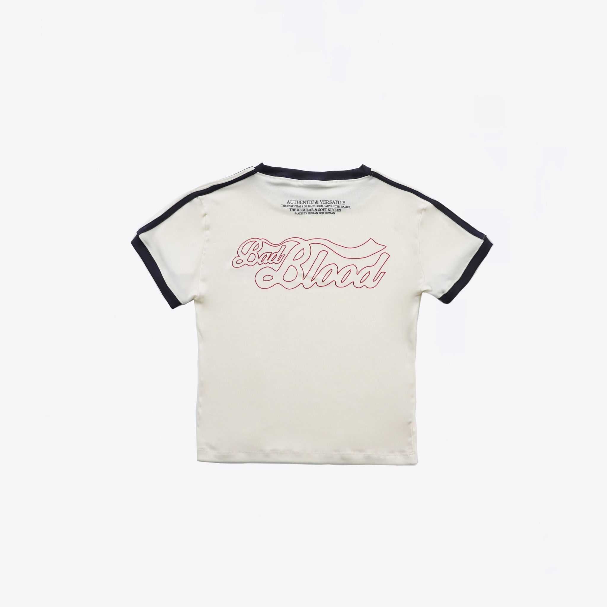  Áo Thun [Unisex] Badblood - [w-tee24-047] Vintage Logo Slim T-Shirt Cream 