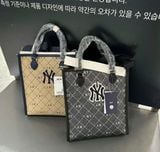  Túi MLB Korea - Monogram Diamond Jacquard Tote Bag New York Yankees Grey - 7ACRMDA3N-50BKS 