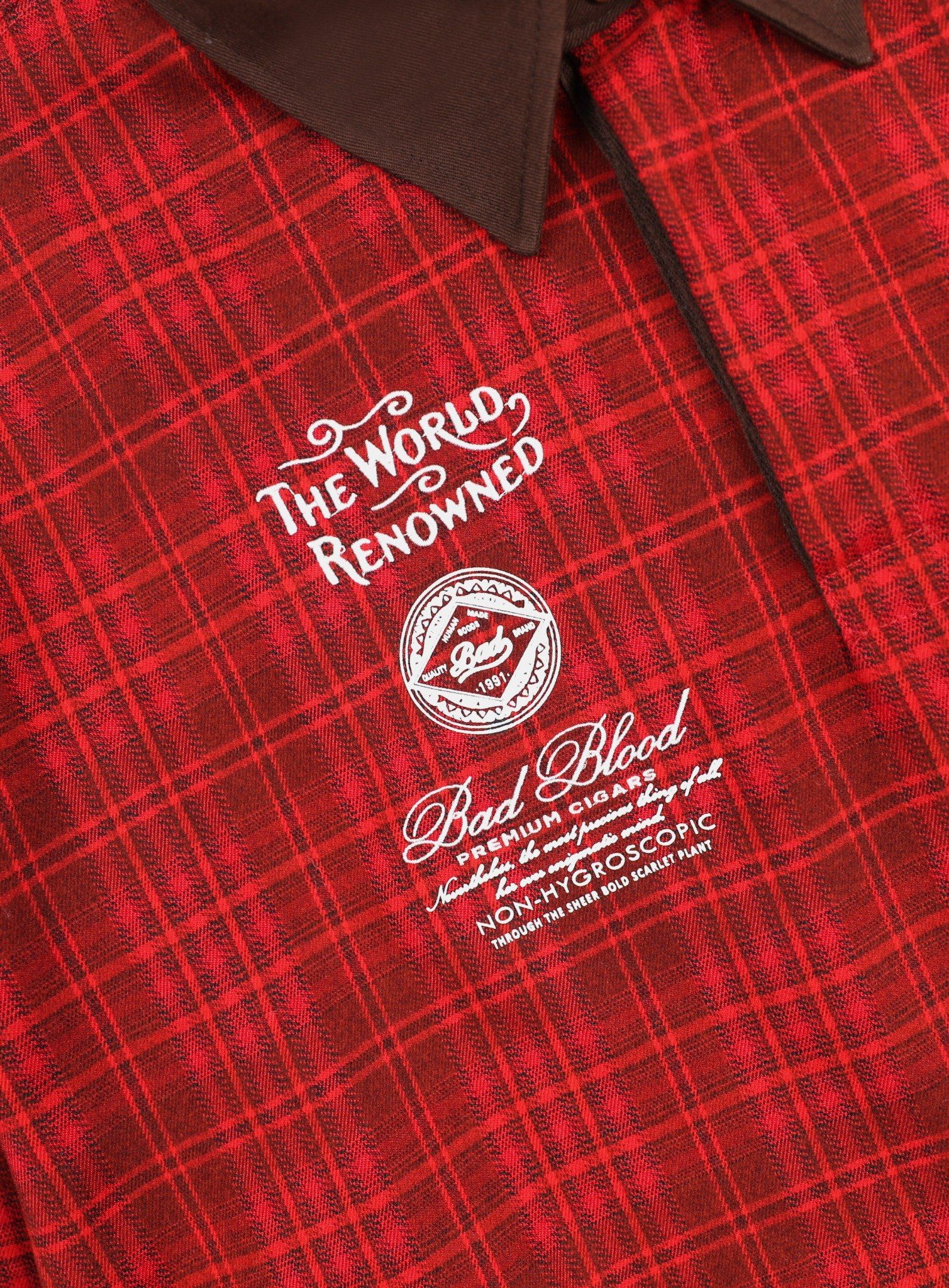  Áo Sweater [Unisex] Badblood - [w-sweatshirt24-013] Classic Check Rugby Shirt - Red 