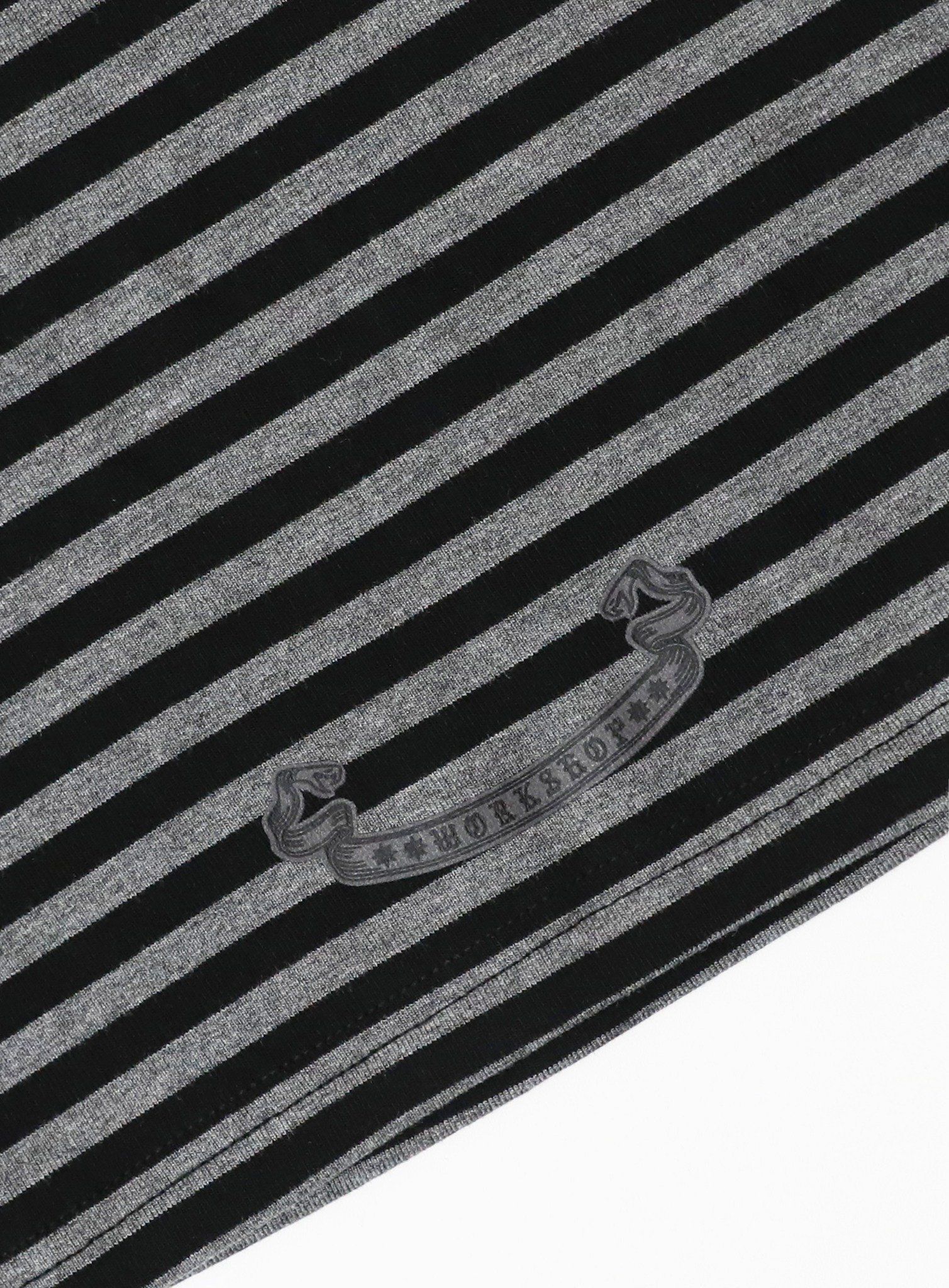  Áo Thun [Unisex] Badblood - [w-tee25-102] Tiny Logo Jersey Ringer T-Shirt Black/Stripe 