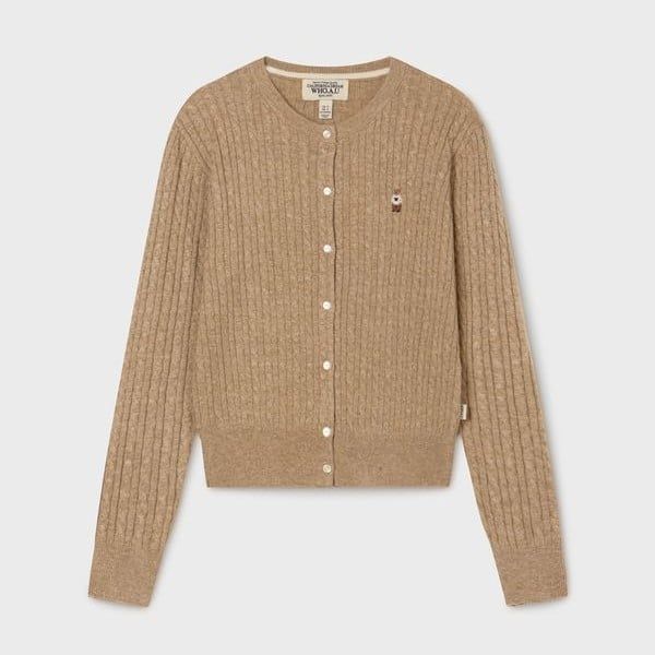  Áo Cardigan WHOAU [Nữ] - Steve High Gauge Wool Cable - WHCKG1215F 