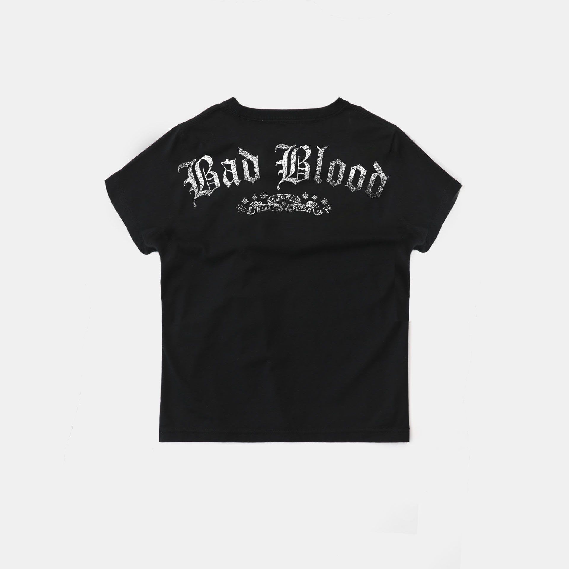  Áo Thun [Unisex] Badblood - [w-tee25-043] Crack Print T-shirt White 