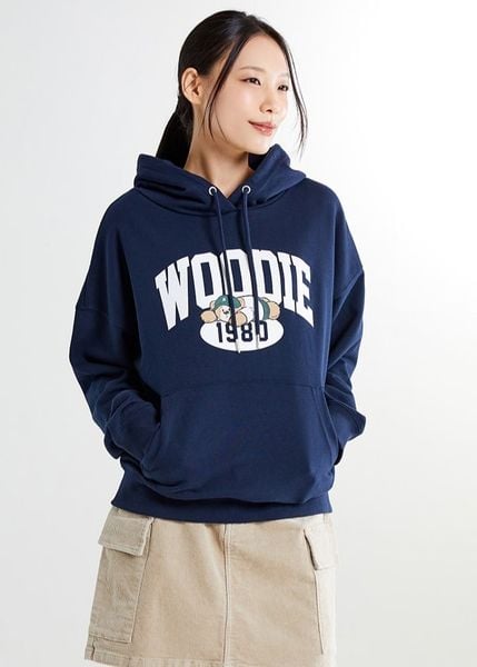 Áo Hoodie  WHOAU [Nữ] - (Woody) Hooded Pullover Navy - SPMHE49G51