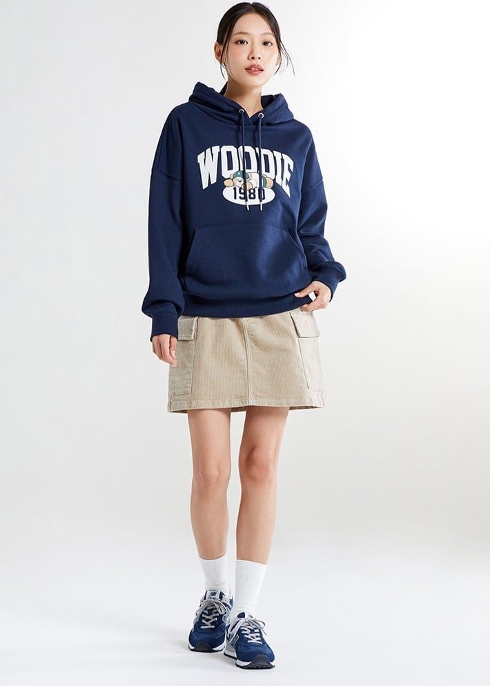  Áo Hoodie SPAO [Nữ] - Woody Hooded Pullover Navy - SPMHE49G51 
