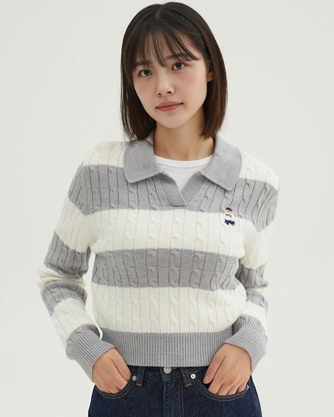 Áo Sweater Crop SPAO [Nữ] - Woody Cable Half-Open - SPKWF49G50