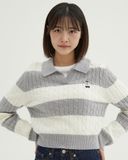  Áo Sweater Crop SPAO [Nữ] - Woody Cable Half-Open Gray - SPKWF49G50 