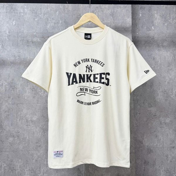 Áo Thun New Era - [Unisex] NY Yankees Retro Logo Cream T-Shirt