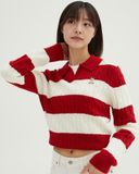  Áo Sweater Crop SPAO [Nữ] - Woody Cable Half-Open Red - SPKWF49G50 