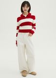  Áo Sweater Crop SPAO [Nữ] - Woody Cable Half-Open Red - SPKWF49G50 