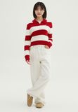  Áo Sweater Crop SPAO [Nữ] - Woody Cable Half-Open Red - SPKWF49G50 