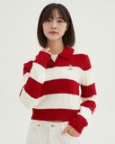  Áo Sweater Crop SPAO [Nữ] - Woody Cable Half-Open Red - SPKWF49G50 