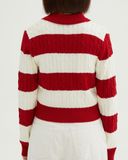  Áo Sweater Crop SPAO [Nữ] - Woody Cable Half-Open Red - SPKWF49G50 