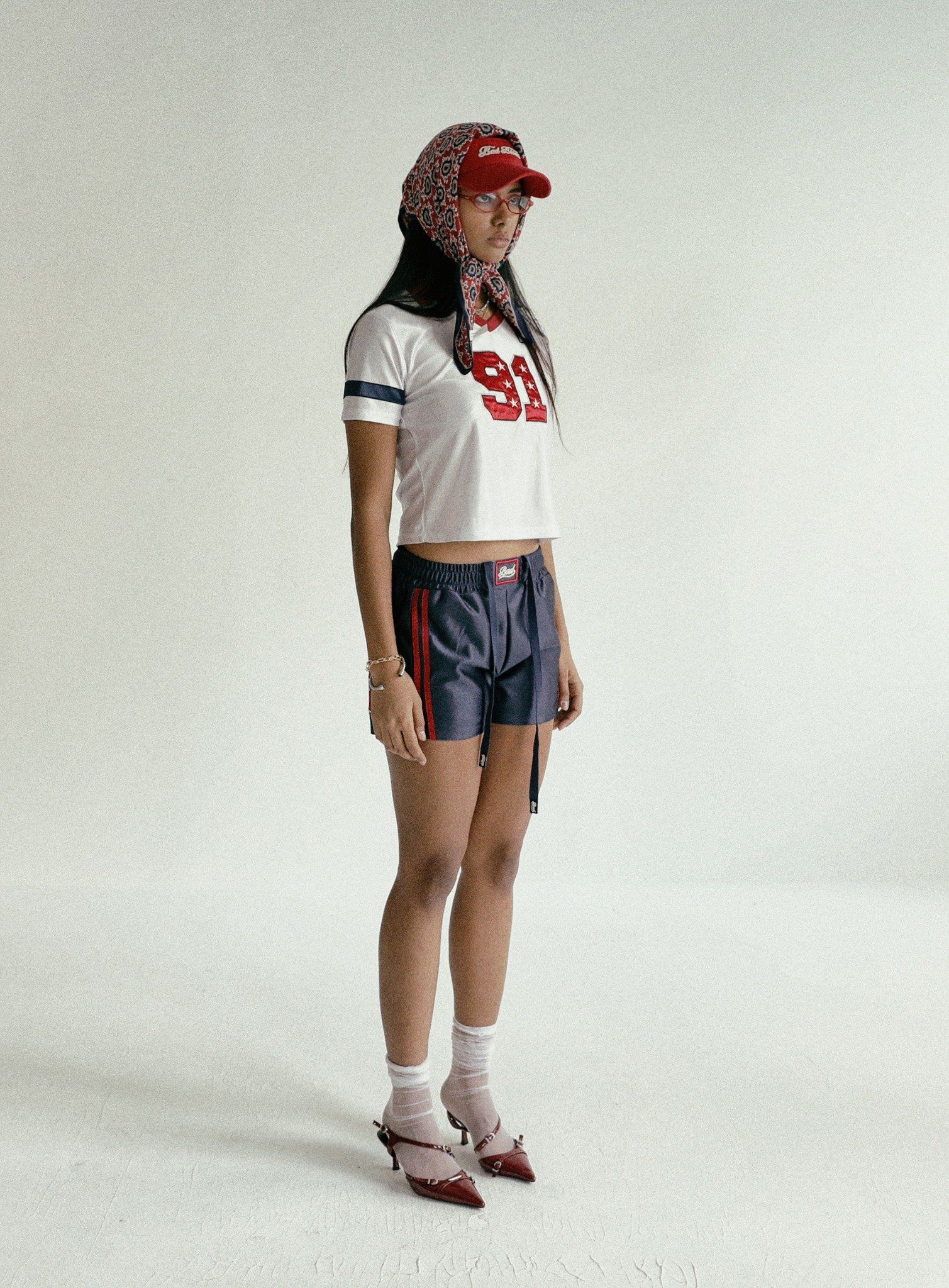  Quần Short [Nữ] Badblood - [w-srt24-054] 91 Football Shorts – Navy 