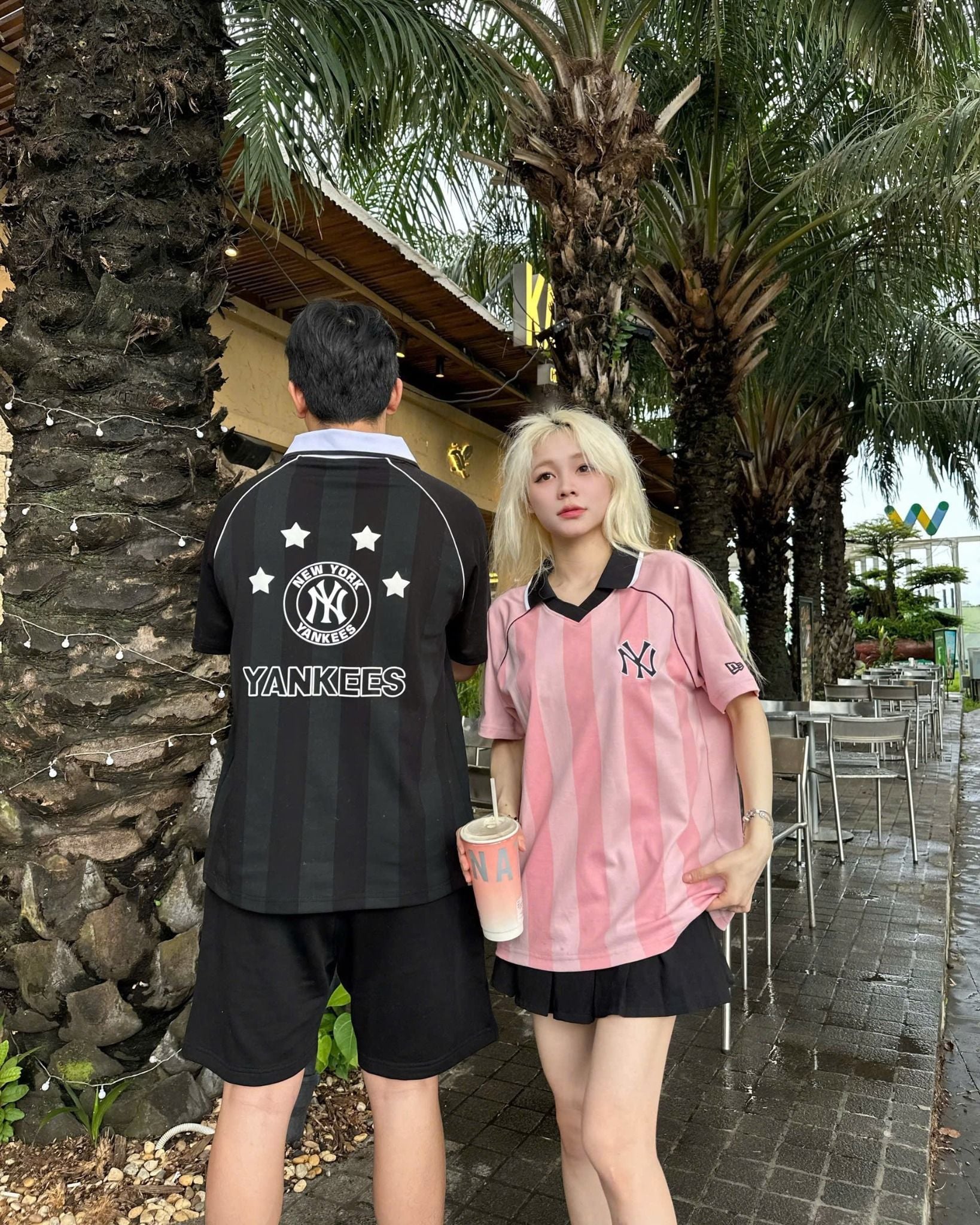  Áo Polo New Era - [Unisex] NY Yankees Jersey Stripe Pink - 18978562 