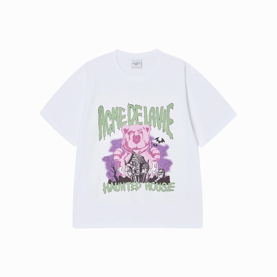  Áo thun [Unisex] ADLV - Acmédelavie AC Bear Halloween White 