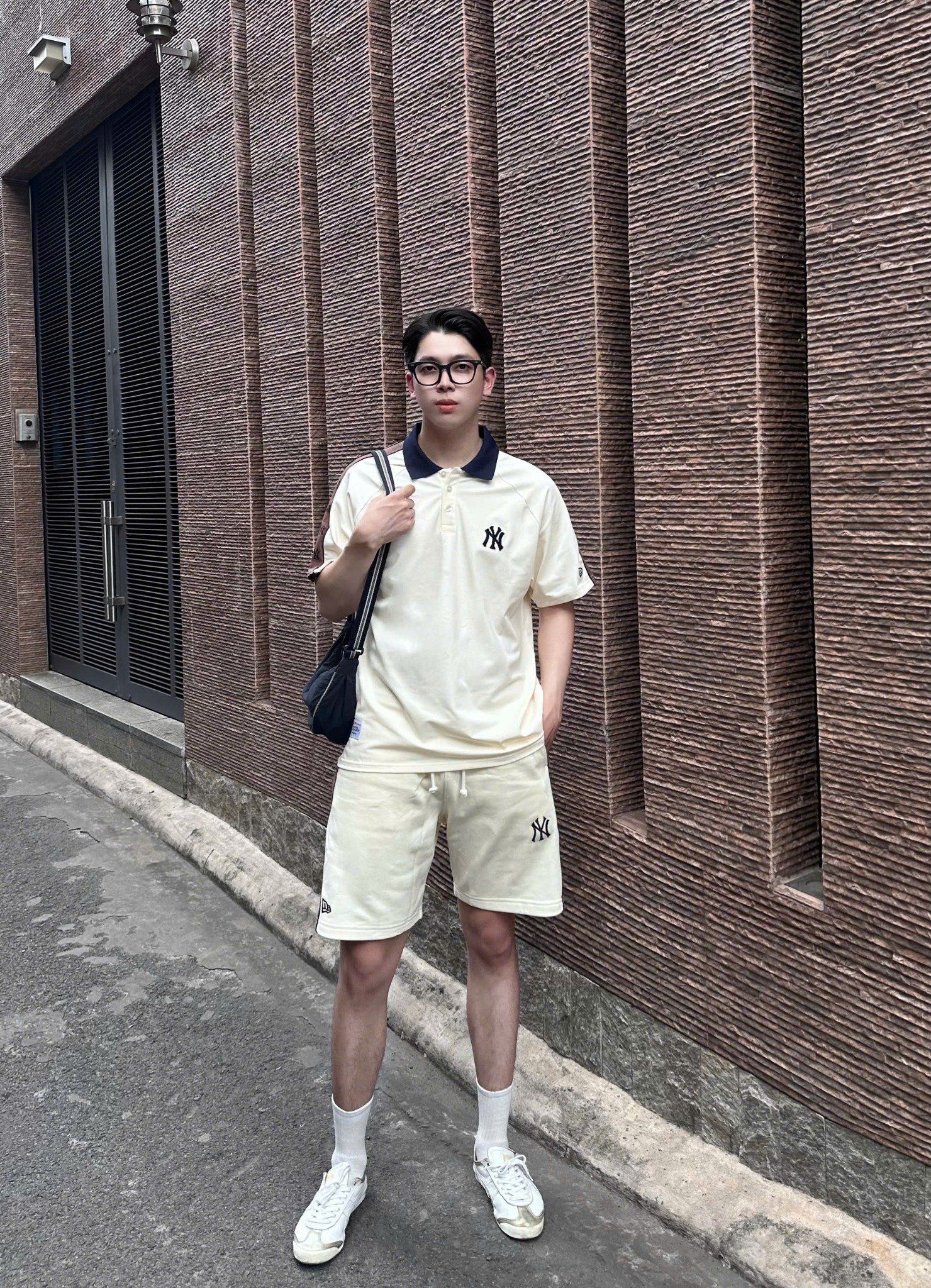  Áo Thun Polo New Era - [Unisex] Monogram NY Yankees Shoulder Line Cream - 12354879 