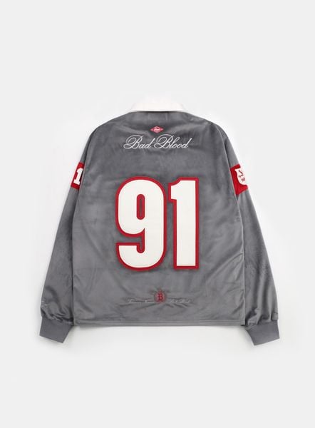 Áo Sweater [Unisex] Badblood - [w-sweatshirt24-016] Badblood Sports Velvet Rugby Shirt - Grey