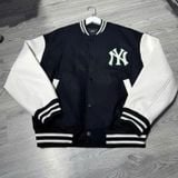  Áo Bomber MLB [Unisex] Wool Basic Varsity Jacket NY - 3AJPV0141-50BKS 