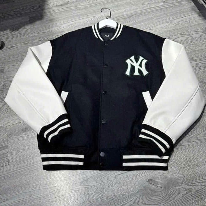 Áo Bomber MLB [Unisex] Wool Basic Varsity Jacket NY - 3AJPV0141-50BKS 