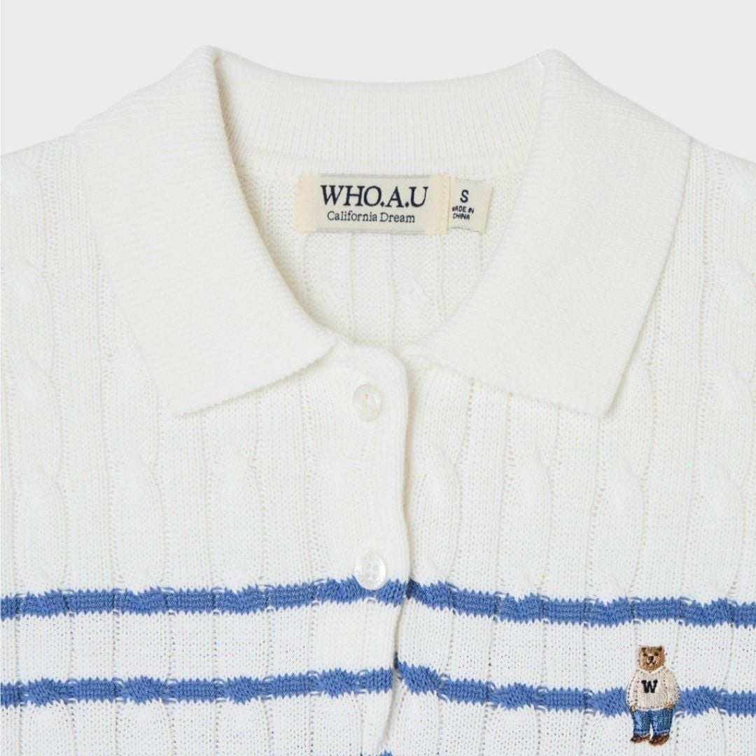  Áo Len WHOAU [Nữ] - Steve Collar Cable Sweater - WHKAG2423F 
