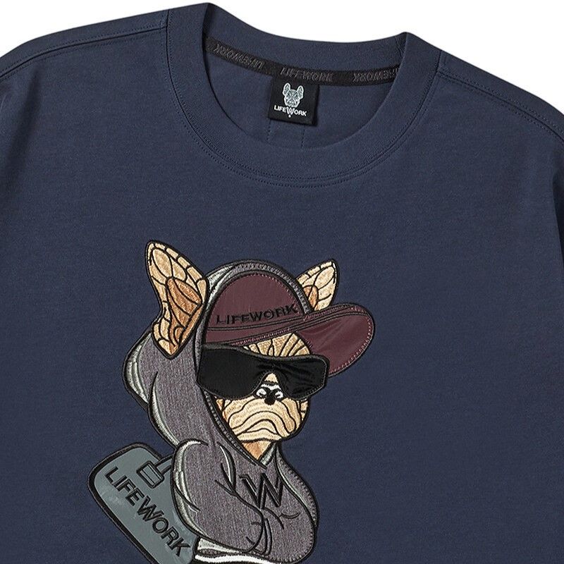  Áo thun Life Work [Unisex] - Duffle Bag Hipdog Applique Short Sleeve T-Shirt - LW252TS428 