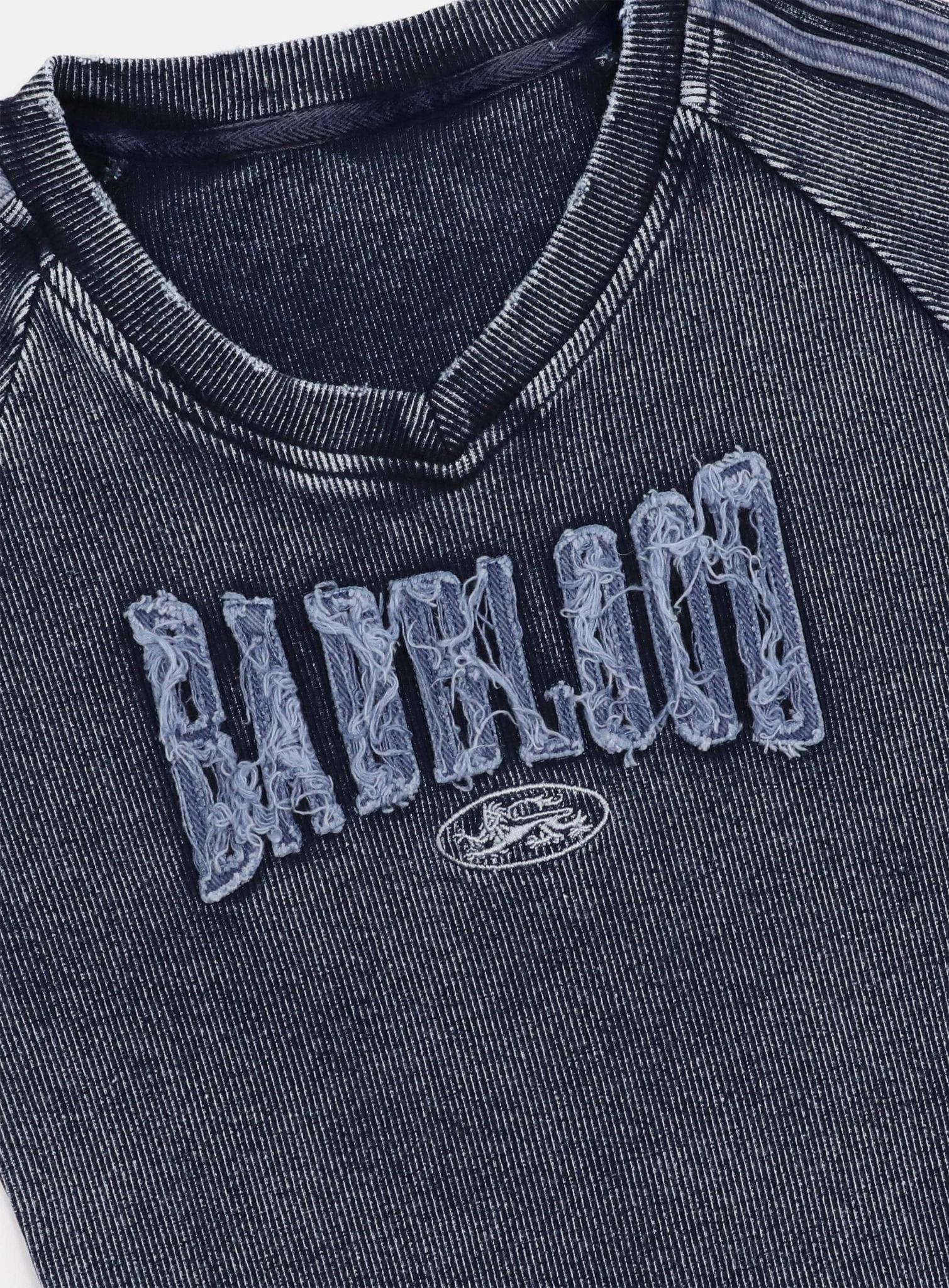  Áo Thun [Unisex] Badblood - [w-tee25-010] Rusty Denim V-Neck T-Shirt Blue 