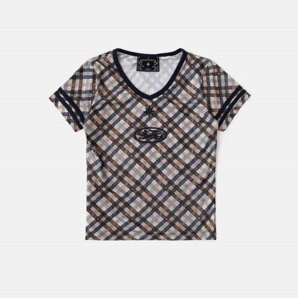 Áo Thun [Unisex] Badblood - [w-tee25-111] 91 V-neck Jersey T-shirt Beige