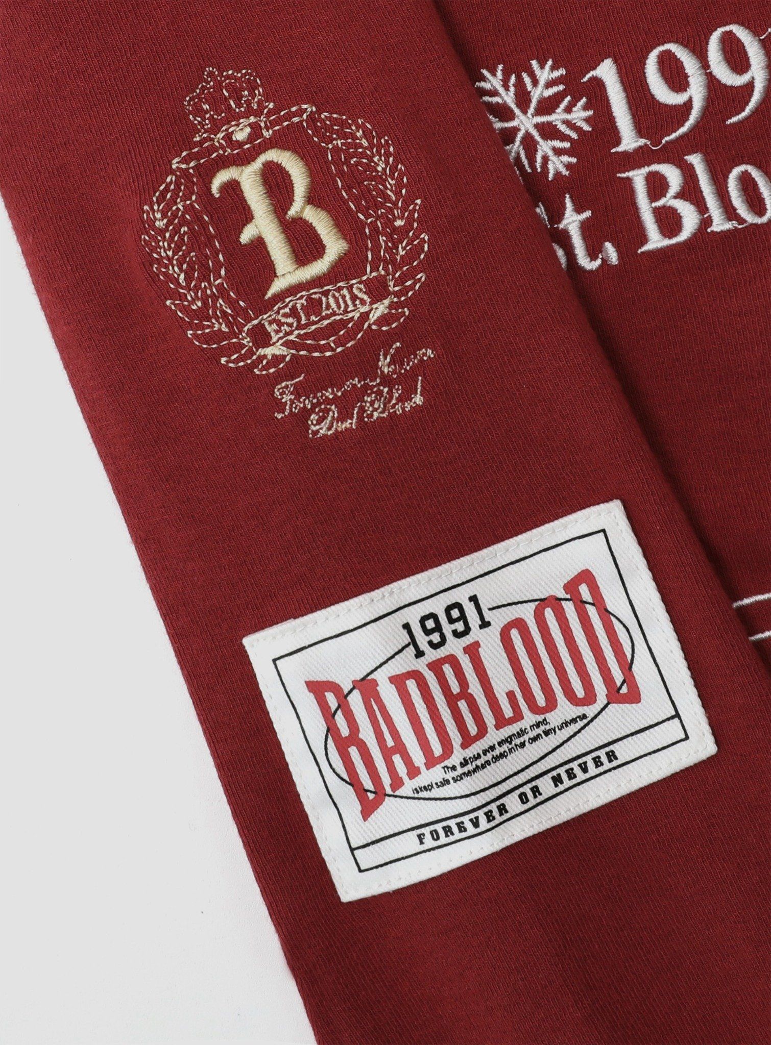  Áo Thun Dài Tay [Unisex] Badblood - [w-tee25-037] Saint Blood Rugby Shirt Slim Fit Red 
