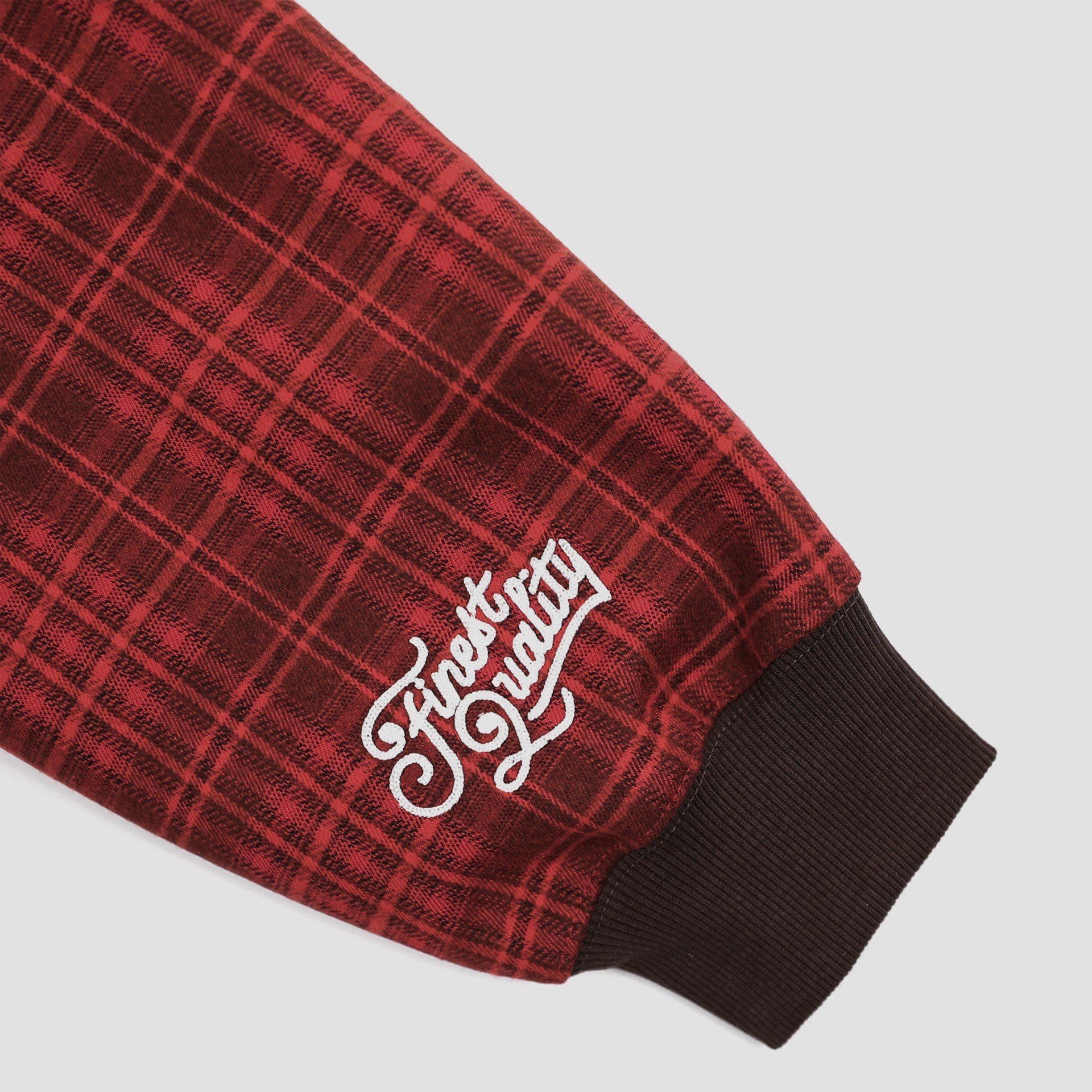  Áo Khoác [Unisex] Badblood - [w-hde24-064] Classic Check Hooded Zip-Up Red 