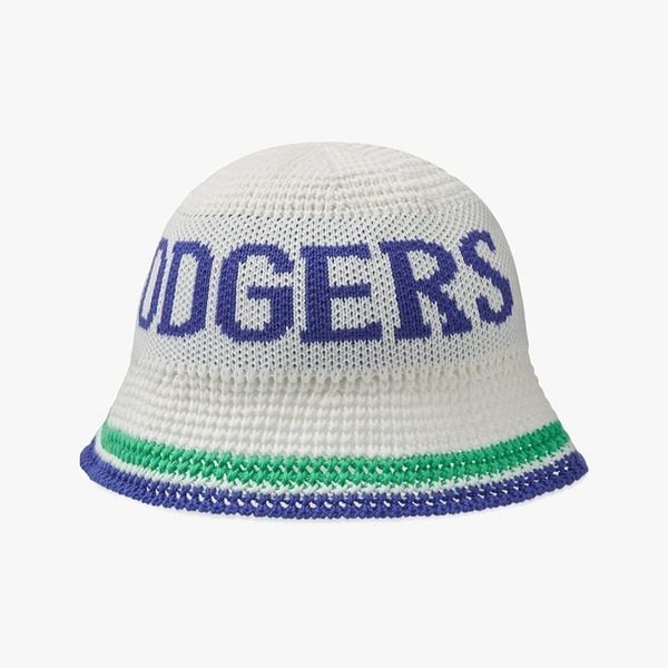 Nón Bucket Dệt Len MLB Knitted Crochet - 3AHTK014N-07IVS