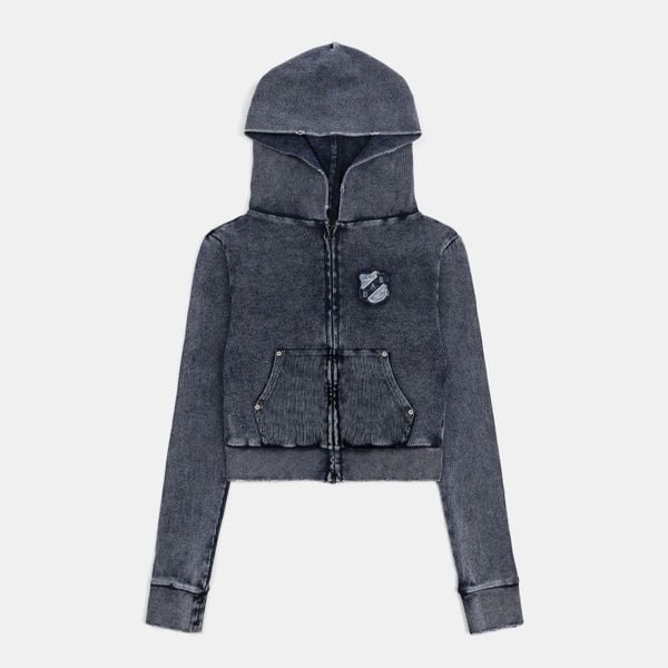 Áo Khoác [Unisex] Badblood - [w-hde25-007] Rusty Denim Hoodie Slim Fit Blue