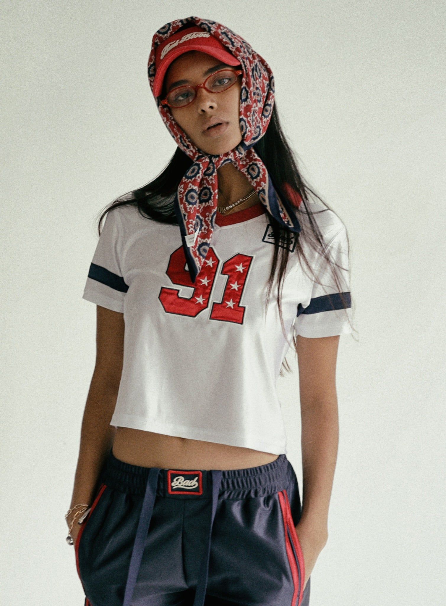  Áo Thun [Unisex] Badblood - [w-tee24-065] 91 Slim Fit Football Jersey White 